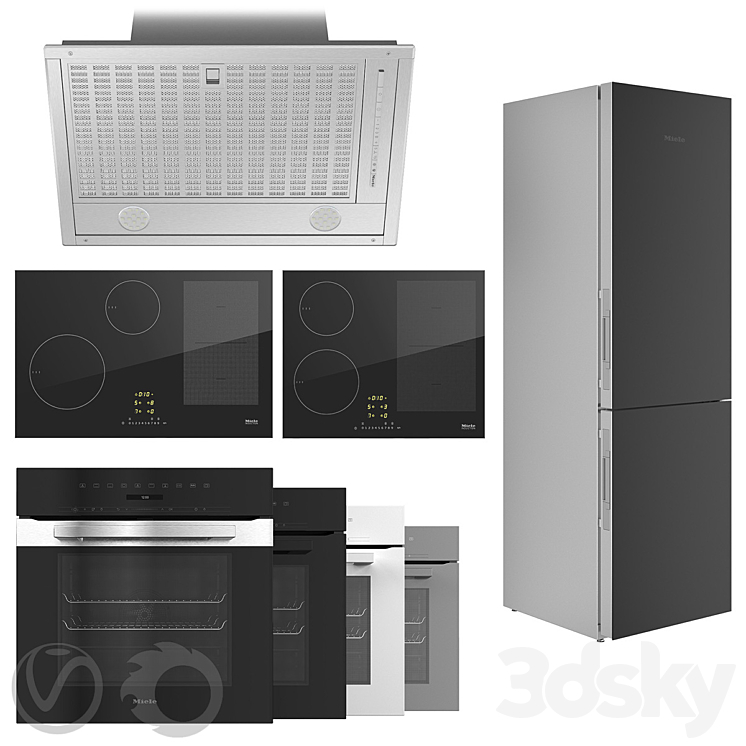 MIELE Set of household appliances 01 3DS Max - thumbnail 1