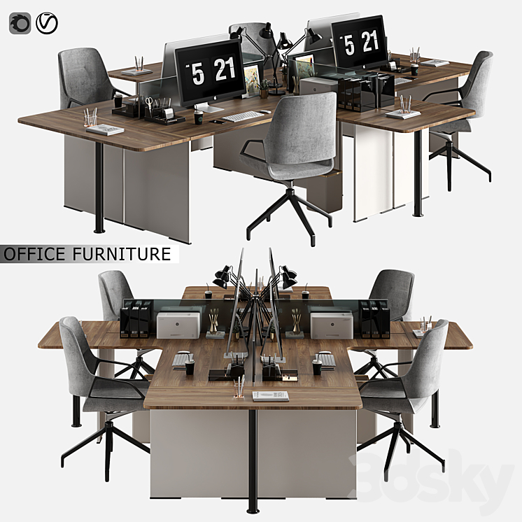 office furniture 07 3DS Max - thumbnail 1