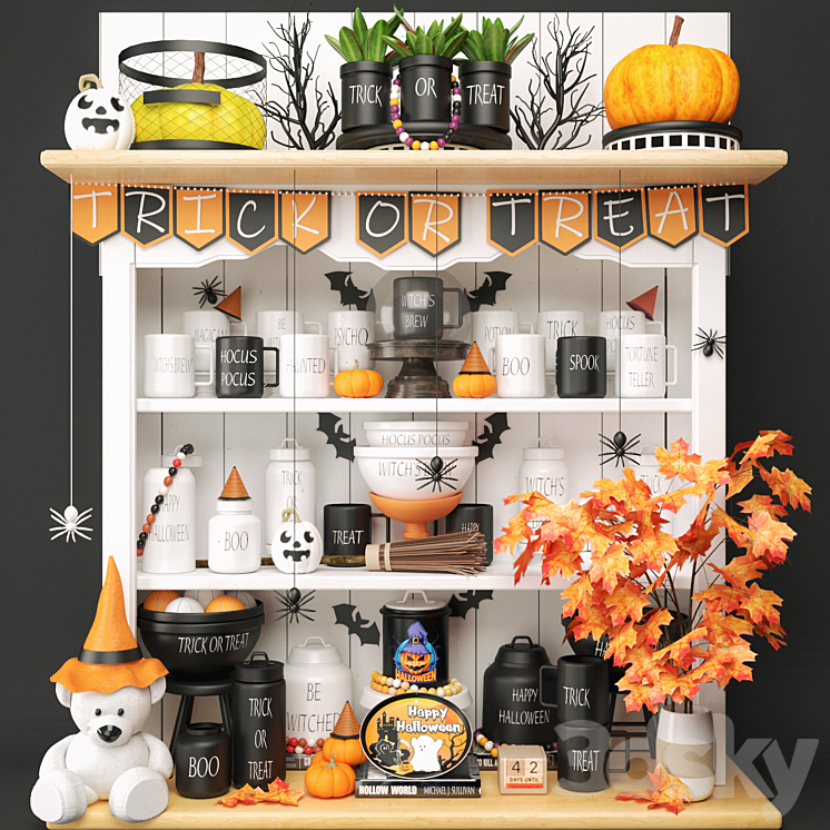 Halloween Decoration Set 3DS Max Model - thumbnail 1