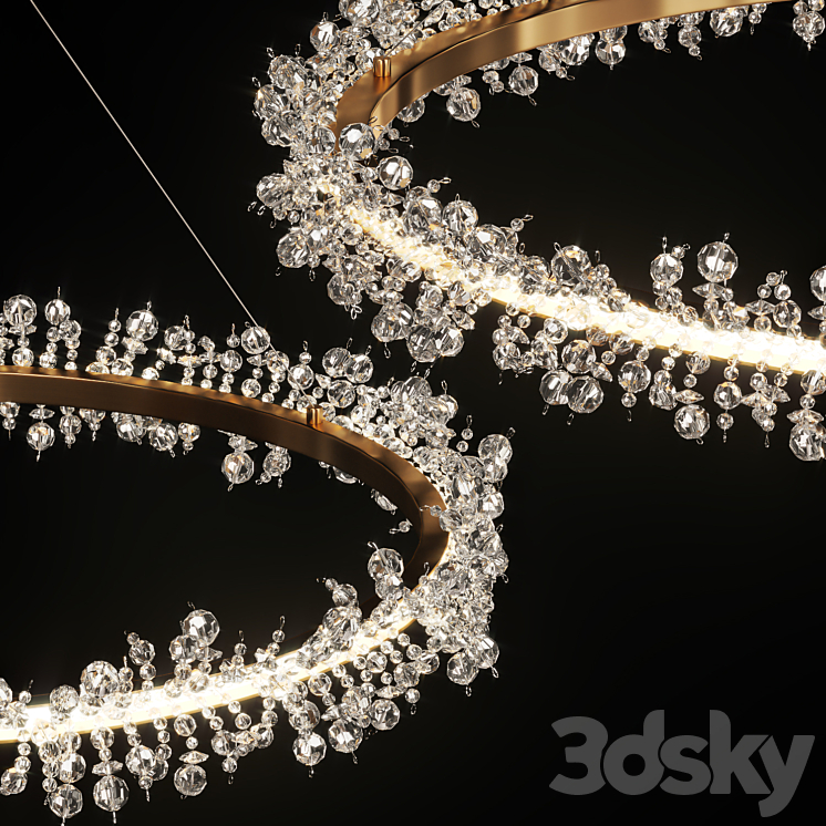 Crystal ring chandelier THERA Combination 3D Model