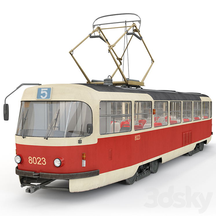 Tatra tram T3 3D Model