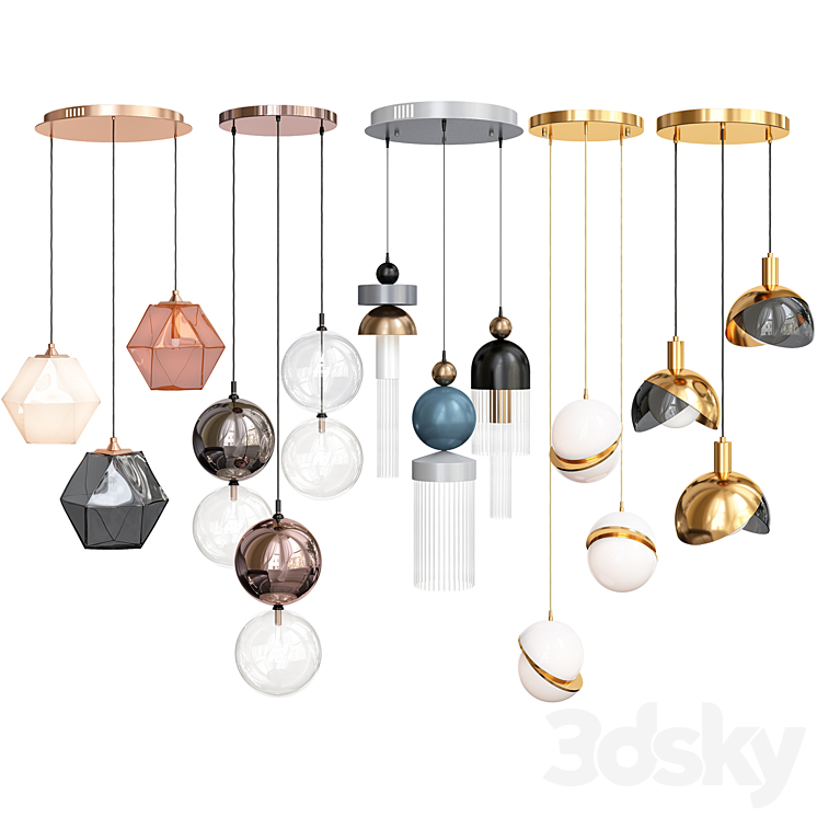 Exclusive Pendant Lights Set-14 3D Model