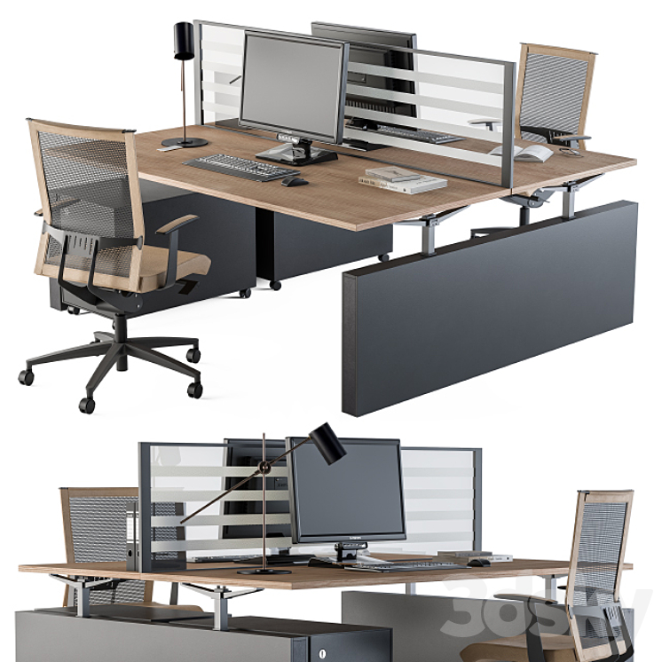 Office Furniture – Manager Set 14 3DS Max - thumbnail 1