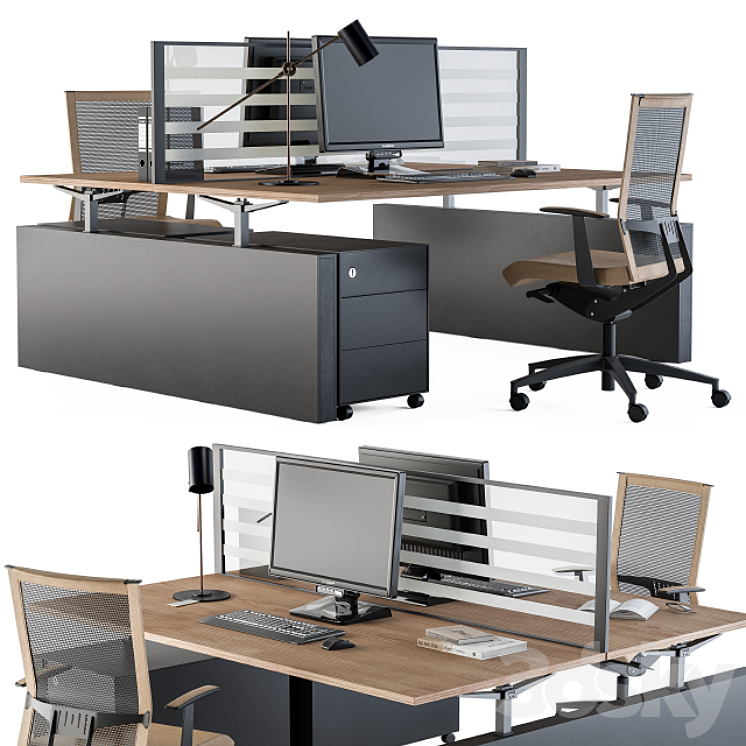 Office Furniture – Manager Set 14 3DS Max - thumbnail 2