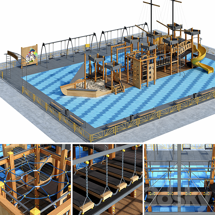“Children playground “”Pirate ship””. Boat. Sailboat” 3D Model