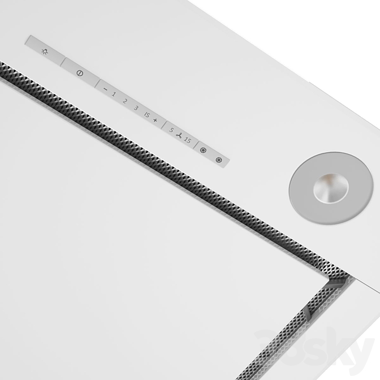 MIELE Mortise ceiling hood DA 2808 900 mm white 3D Model