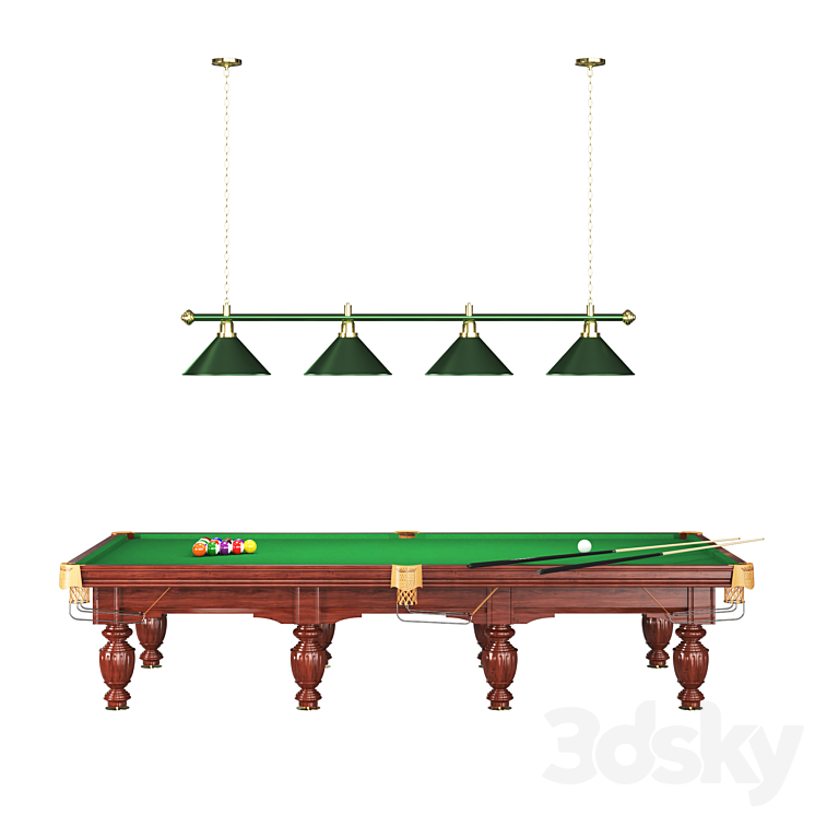 Classic Pool Table 3DS Max - thumbnail 2
