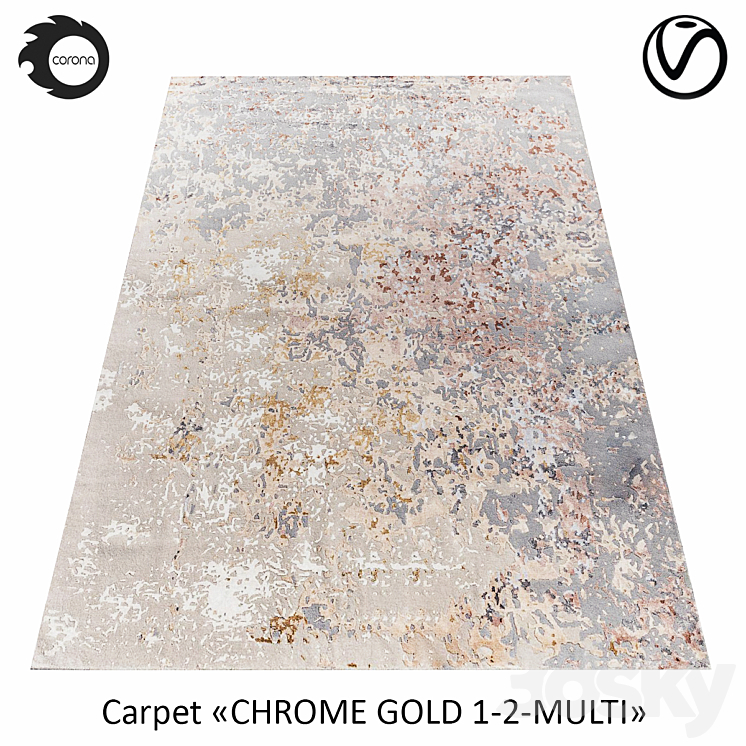 “Indian woolen carpet “”CHROME GOLD”” 1-2-MULTI” 3DS Max - thumbnail 1