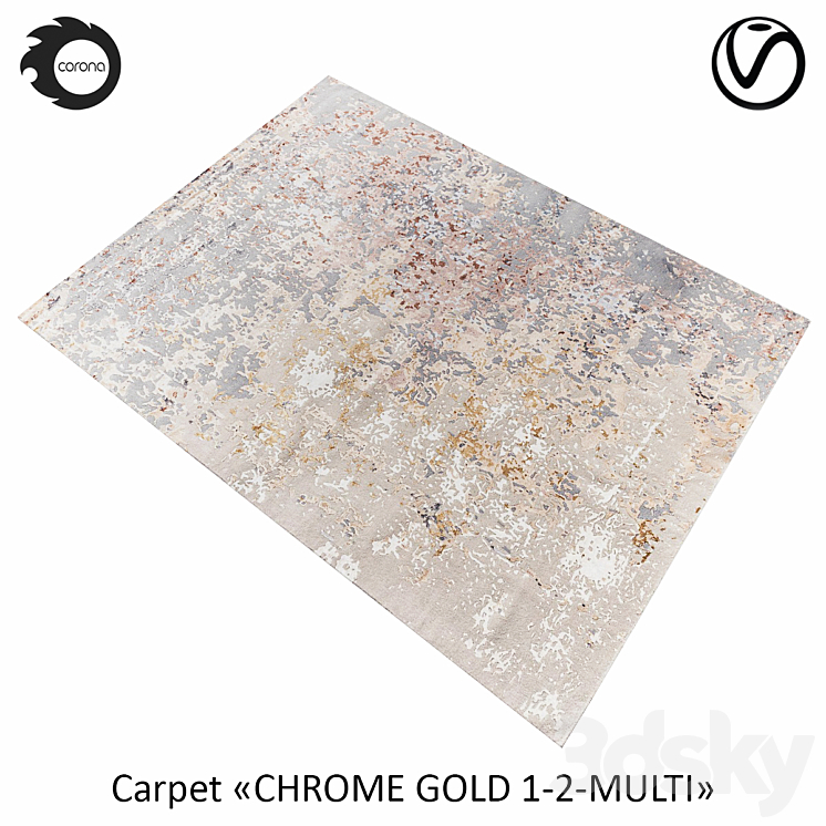 “Indian woolen carpet “”CHROME GOLD”” 1-2-MULTI” 3DS Max - thumbnail 2