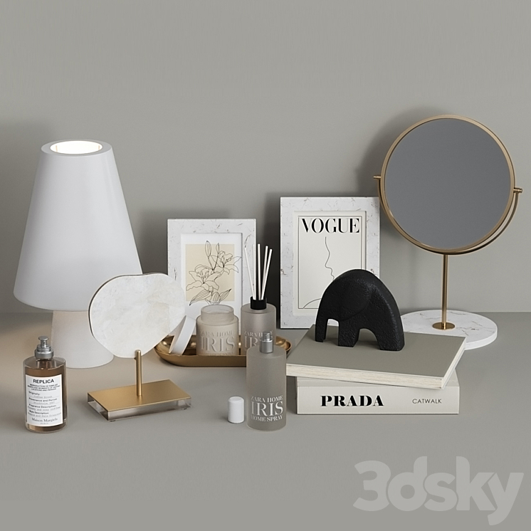 Decorative set Zara Home 3 with Table lamp 3DS Max - thumbnail 2