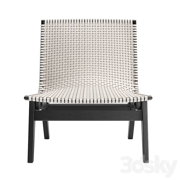 CB2 Morada Woven Ivory Leather Chair 3DS Max - thumbnail 2
