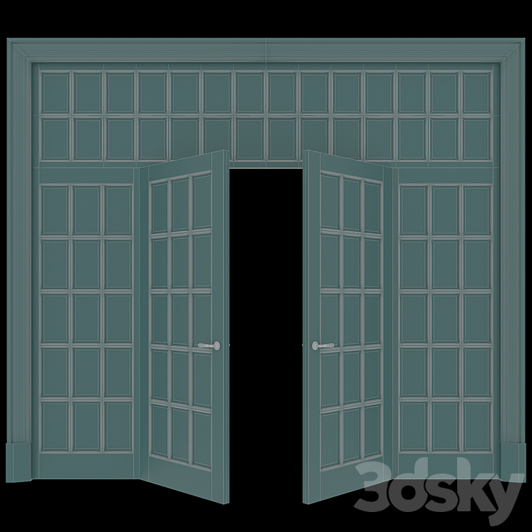 American style door 3D Model