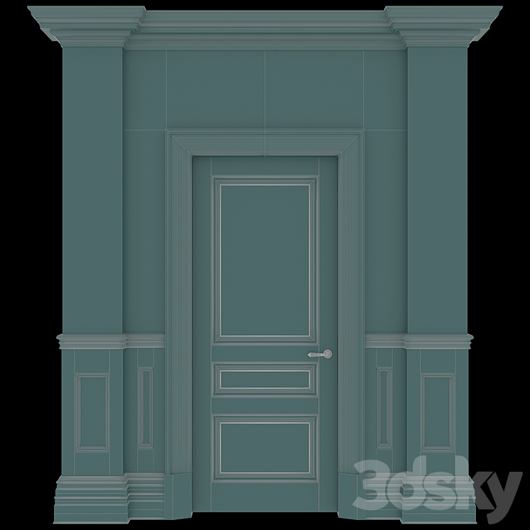 American style door 3D Model