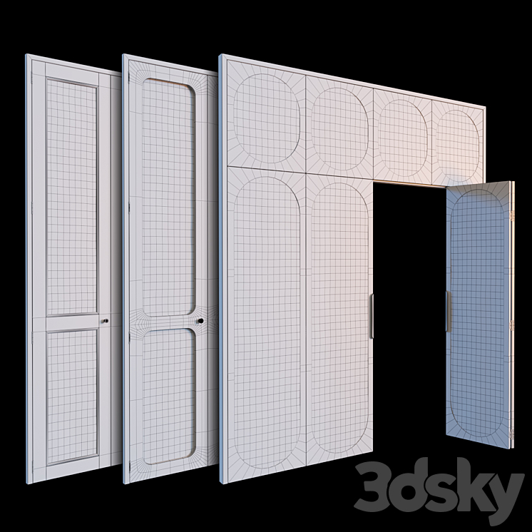 Rattan door set 3D Model