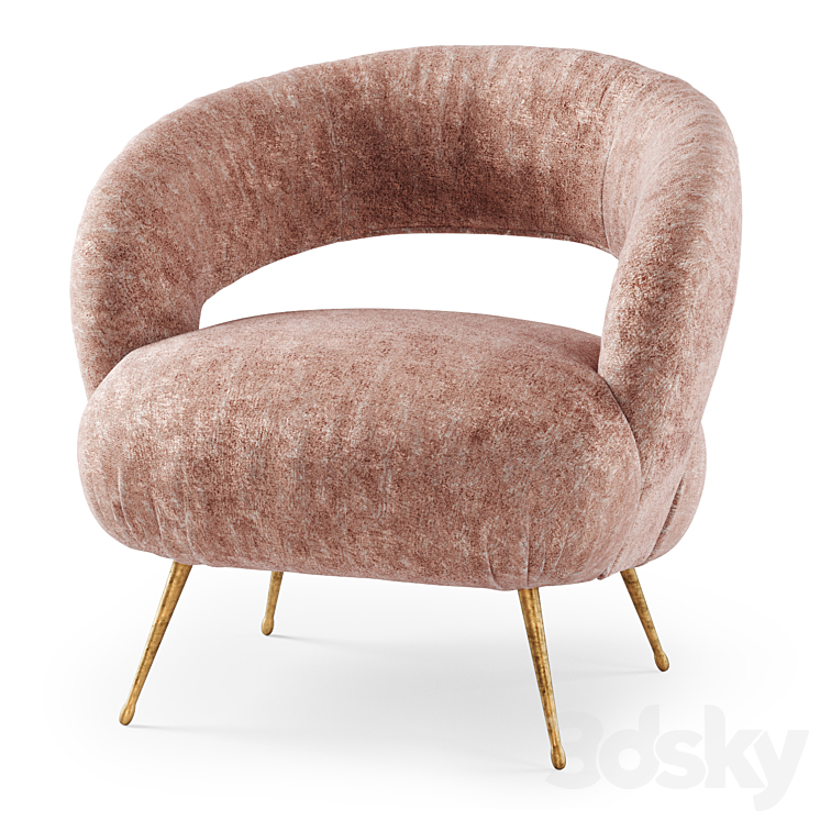 Kelly Wearstler Laurel Lounge chair \/ Kelly Wearstler 3DS Max Model - thumbnail 1