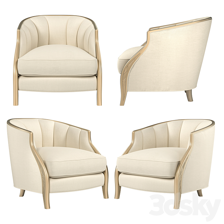 Adela Barrel Chair 3DS Max Model - thumbnail 1