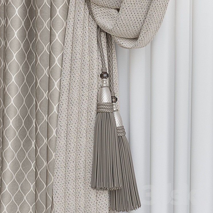 Set of curtains 82 3D Model