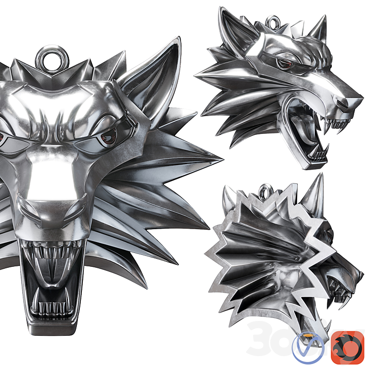 Medallion Witcher for 3D printer 3DS Max - thumbnail 1