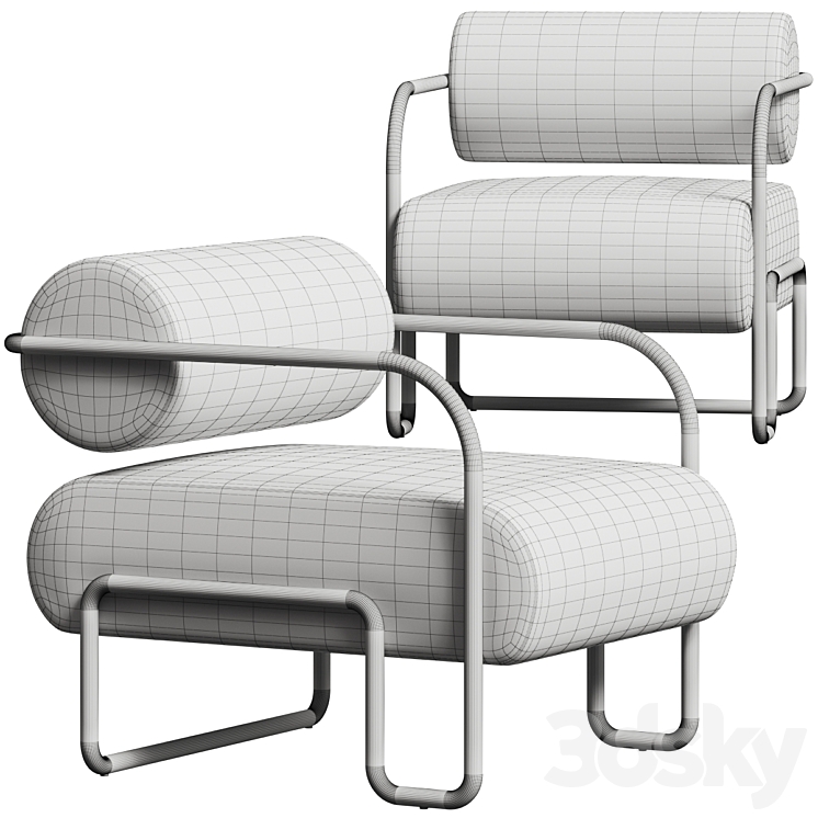 Kelly Wearstler Ardent Club Chair 3DS Max - thumbnail 2