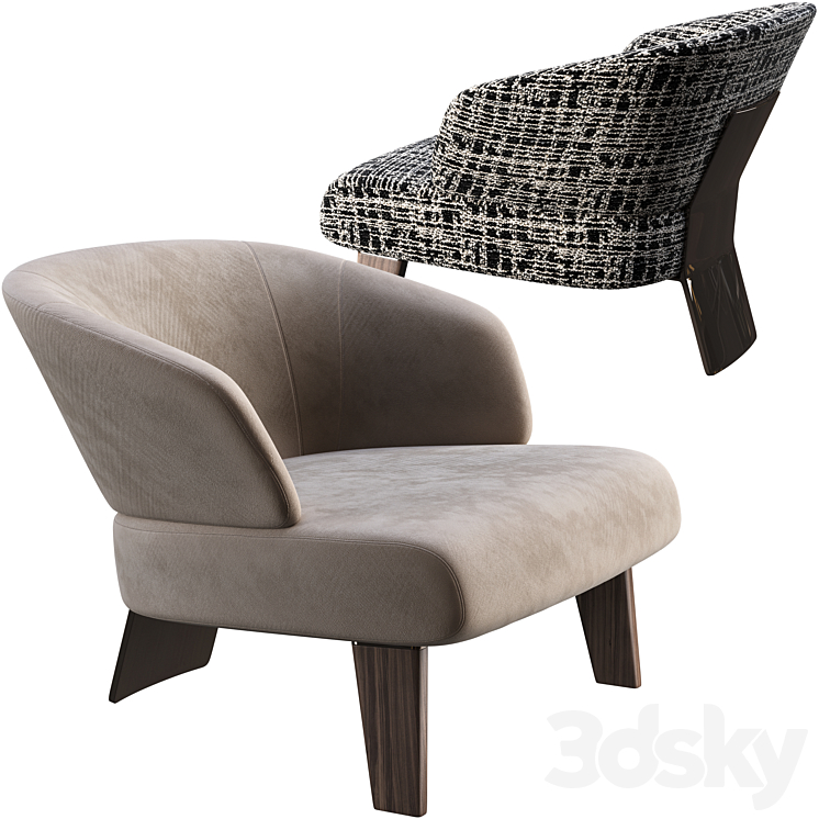 Armchair Minotti Reeves Large 3DS Max - thumbnail 1