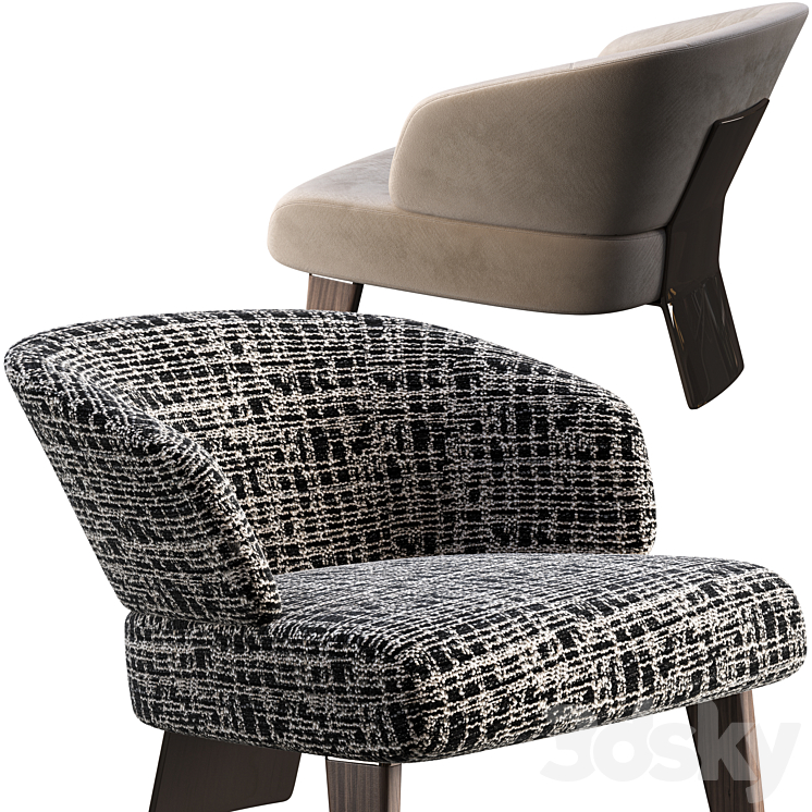 Armchair Minotti Reeves Large 3DS Max - thumbnail 2