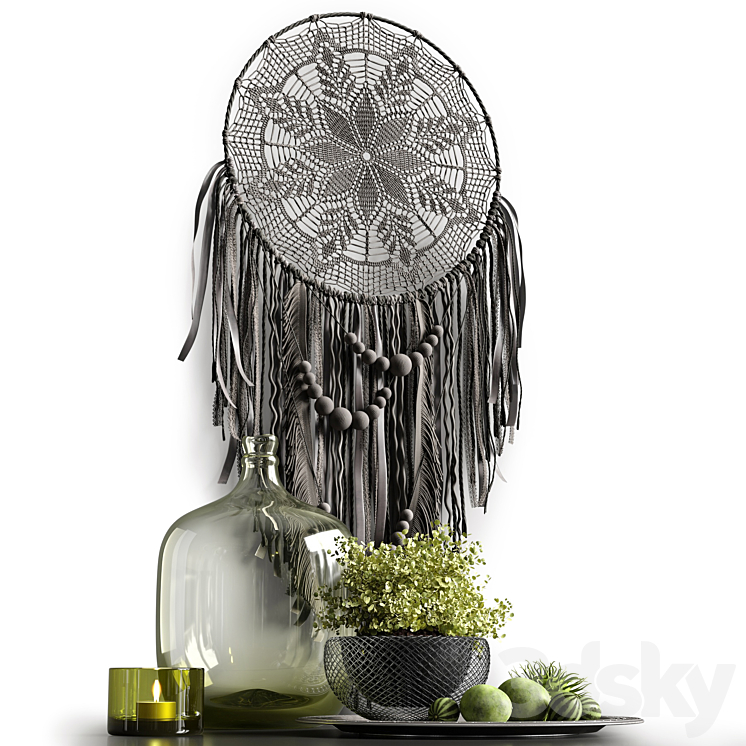 Decorative set in dark colors 3D Model
