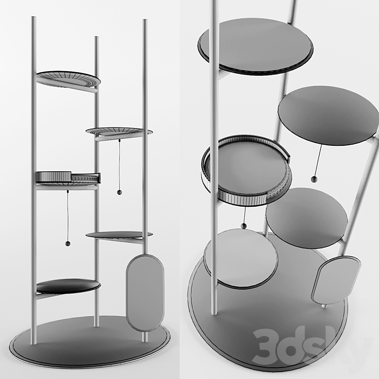 Scratching post cat house 3D Model