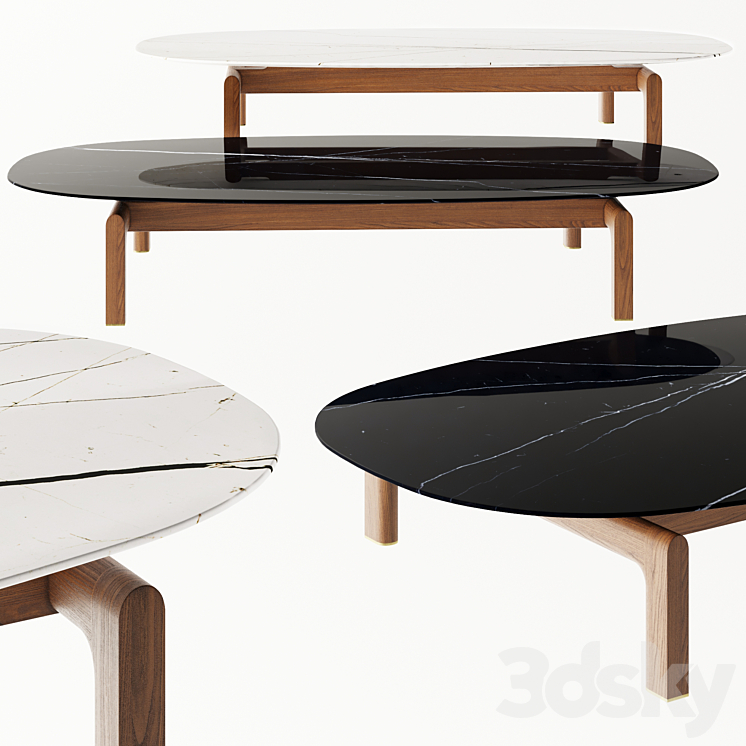 Porada Quay Oval Coffee Table Table 3D model