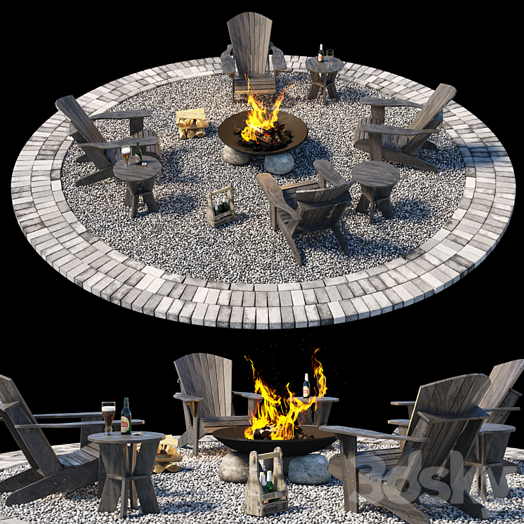 Campfire zone 3DS Max - thumbnail 1