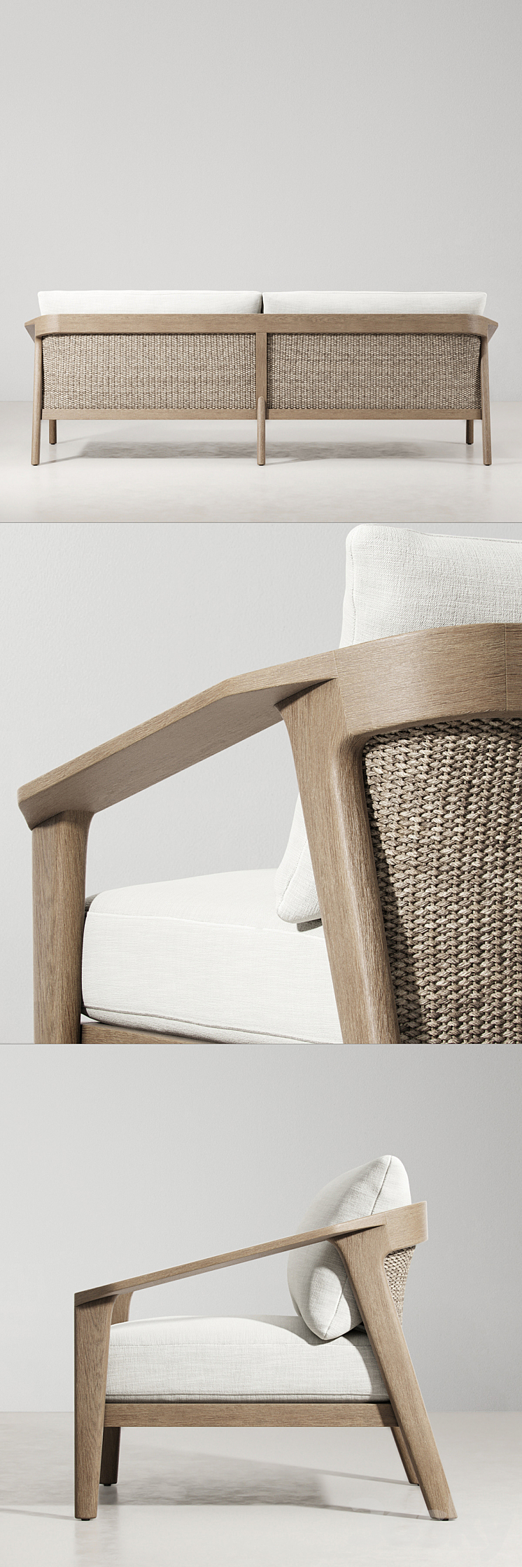 RH / MALTA TEAK SOFA Sofa 3D model