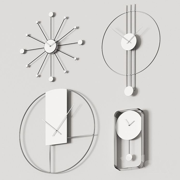 Minimalistic Wall Clocks Complication 2 3D Model