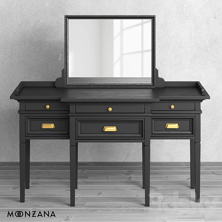 OM Table with mirror Oldfashion Moonzana 3D Model Free