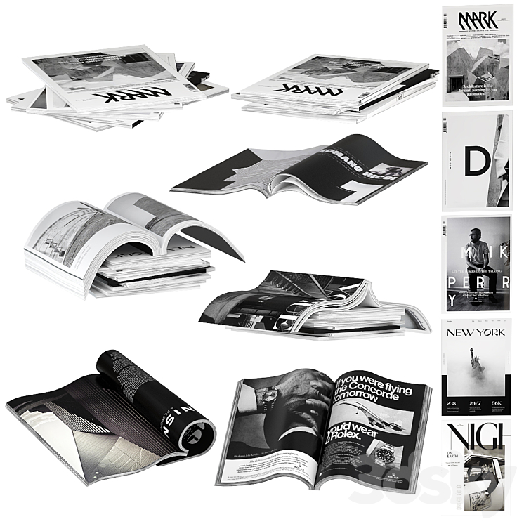 Magazines dark color 1 3DS Max - thumbnail 1