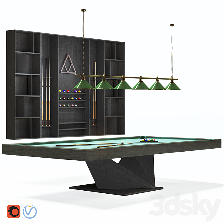 Billiard room set 3D Model