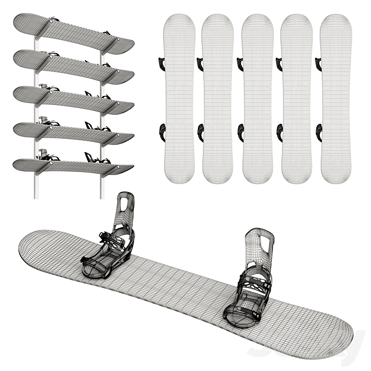Snowboards 3D Model