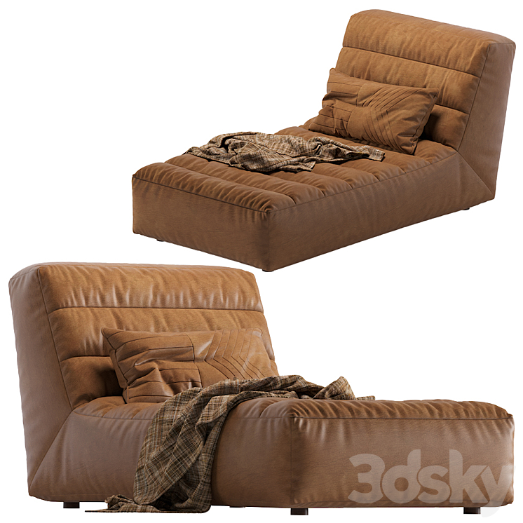 Coco Republic Timothy Oulton Shabby Chaise 3DS Max Model - thumbnail 1