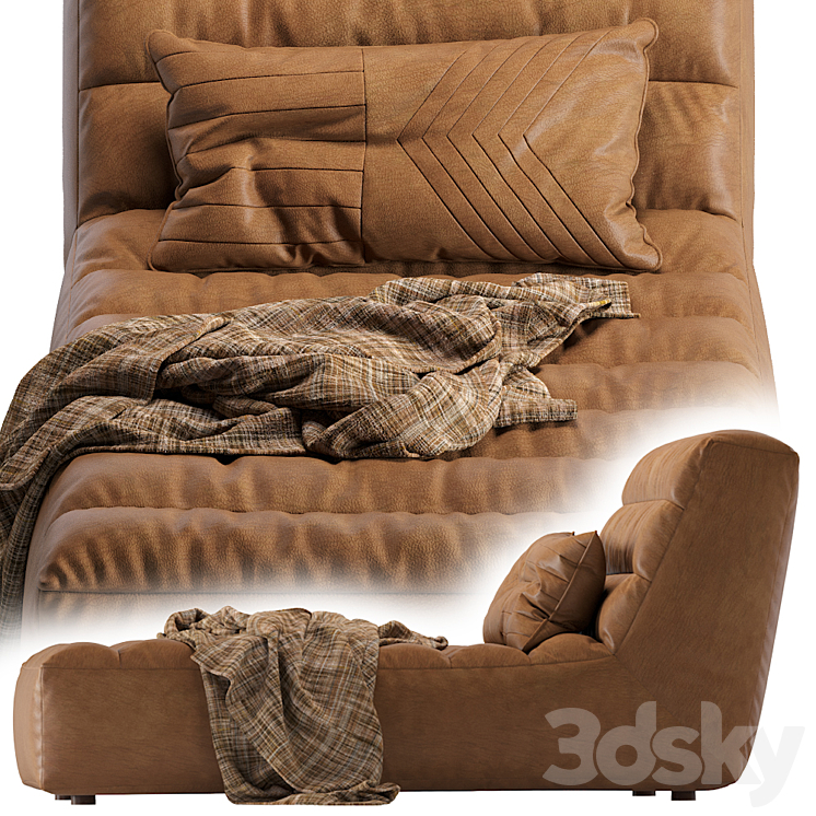 Coco Republic Timothy Oulton Shabby Chaise 3DS Max Model - thumbnail 2