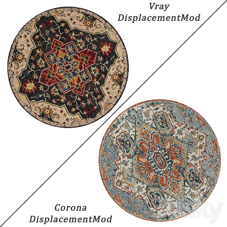 Round Carpets Set 20 3D Model
