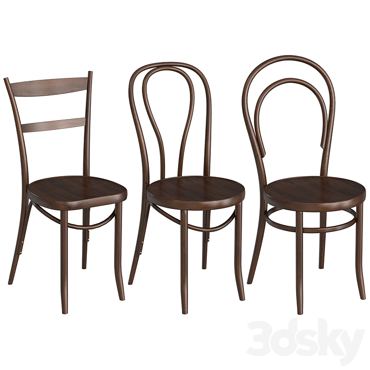Thonet Chairs 3DS Max Model - thumbnail 1