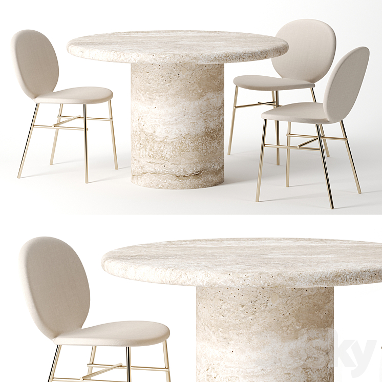 Dume Pedestal Table by Kelly Wearstler 3DS Max - thumbnail 1