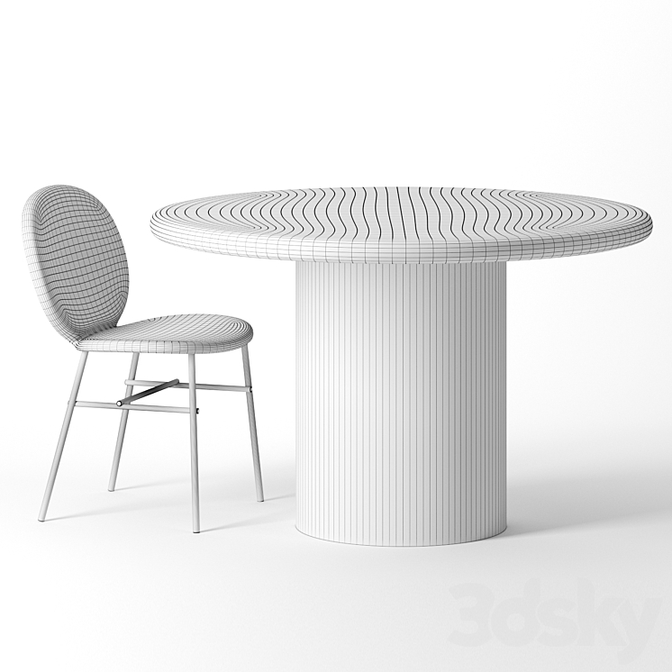 Dume Pedestal Table by Kelly Wearstler 3DS Max - thumbnail 2