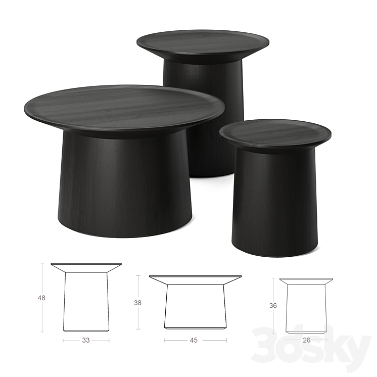COCO table set. Blu Dot. 3D Model