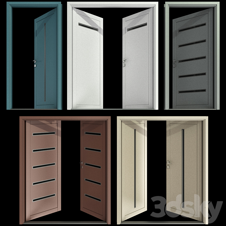 Metal swinging fire doors 3D Model