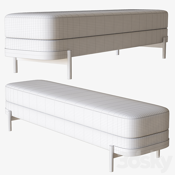 Barry Bench by HC28 Cosmo 3D Model