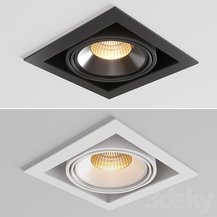 Multiple trimless spot light 3D Model