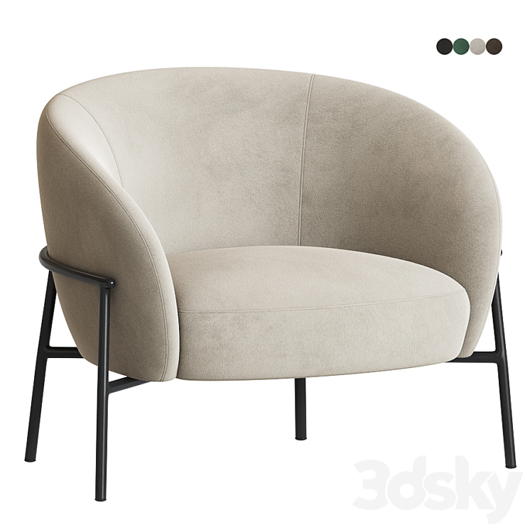 Rimo Lounge Chair Parla 3DS Max - thumbnail 1