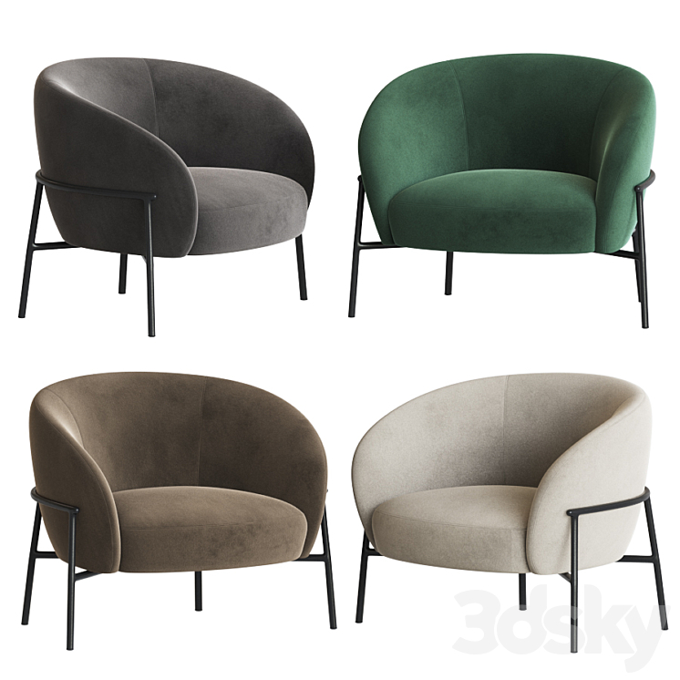 Rimo Lounge Chair Parla 3DS Max - thumbnail 2