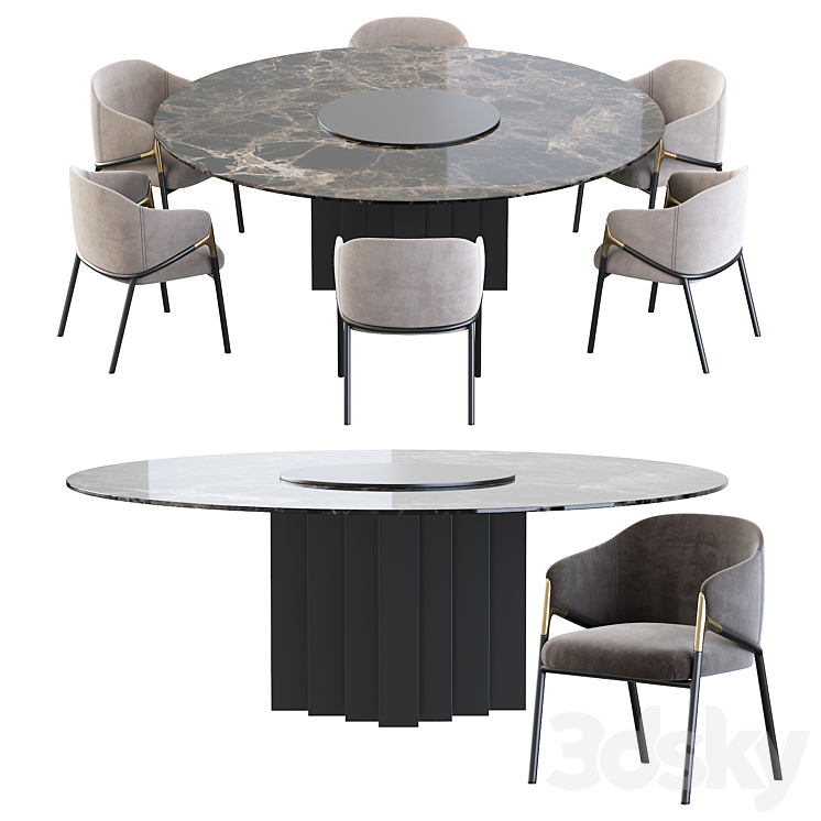 Hammer Guest Side Seating and Exlis Amura Complements 3D Model