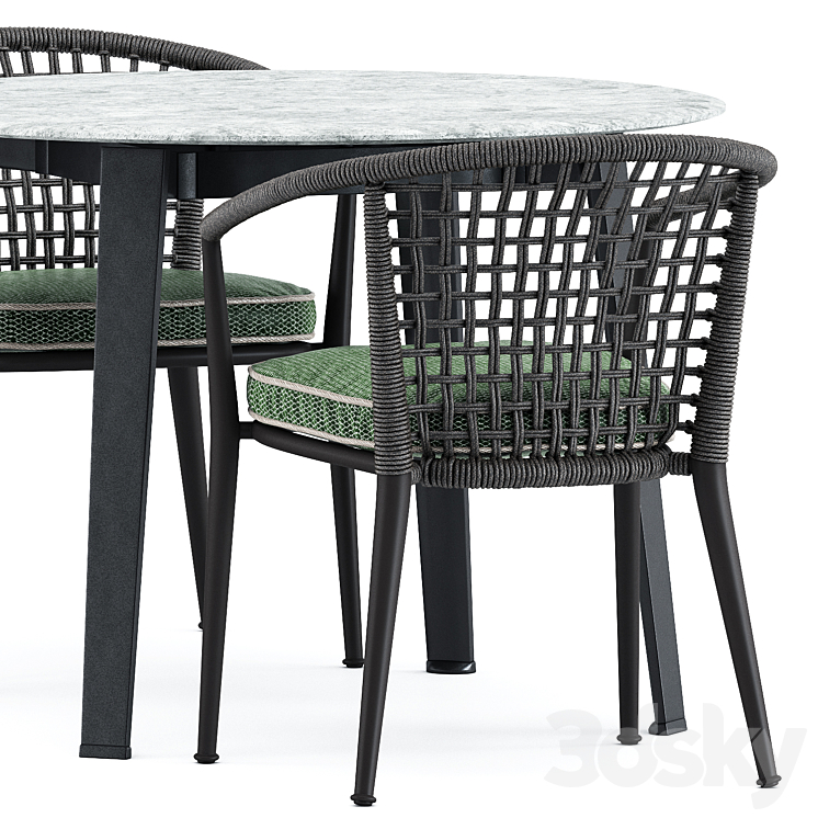 Erica 19 chair and Ginepro round Outdoor table by bebitalia 3DS Max Model - thumbnail 2