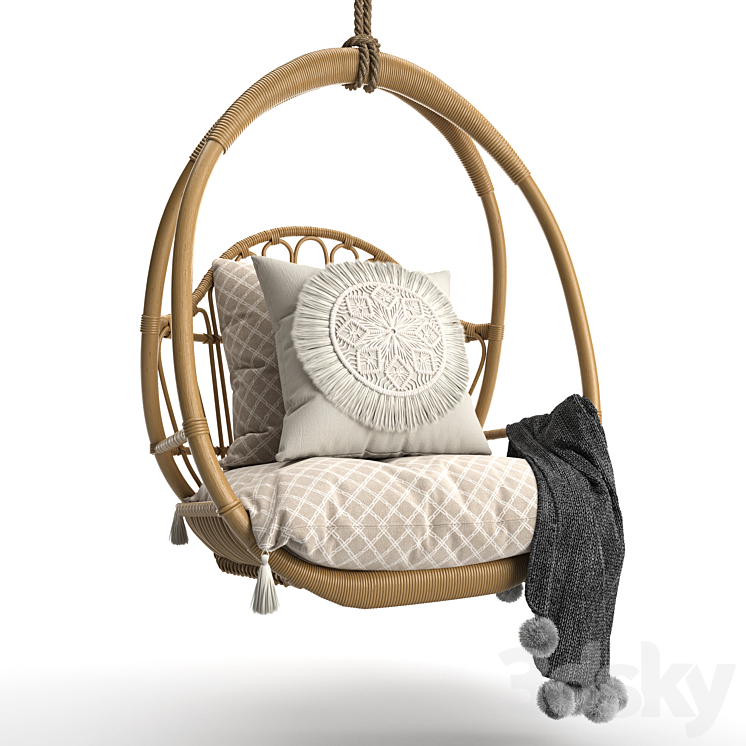 Woven hanging chair 3DS Max - thumbnail 1